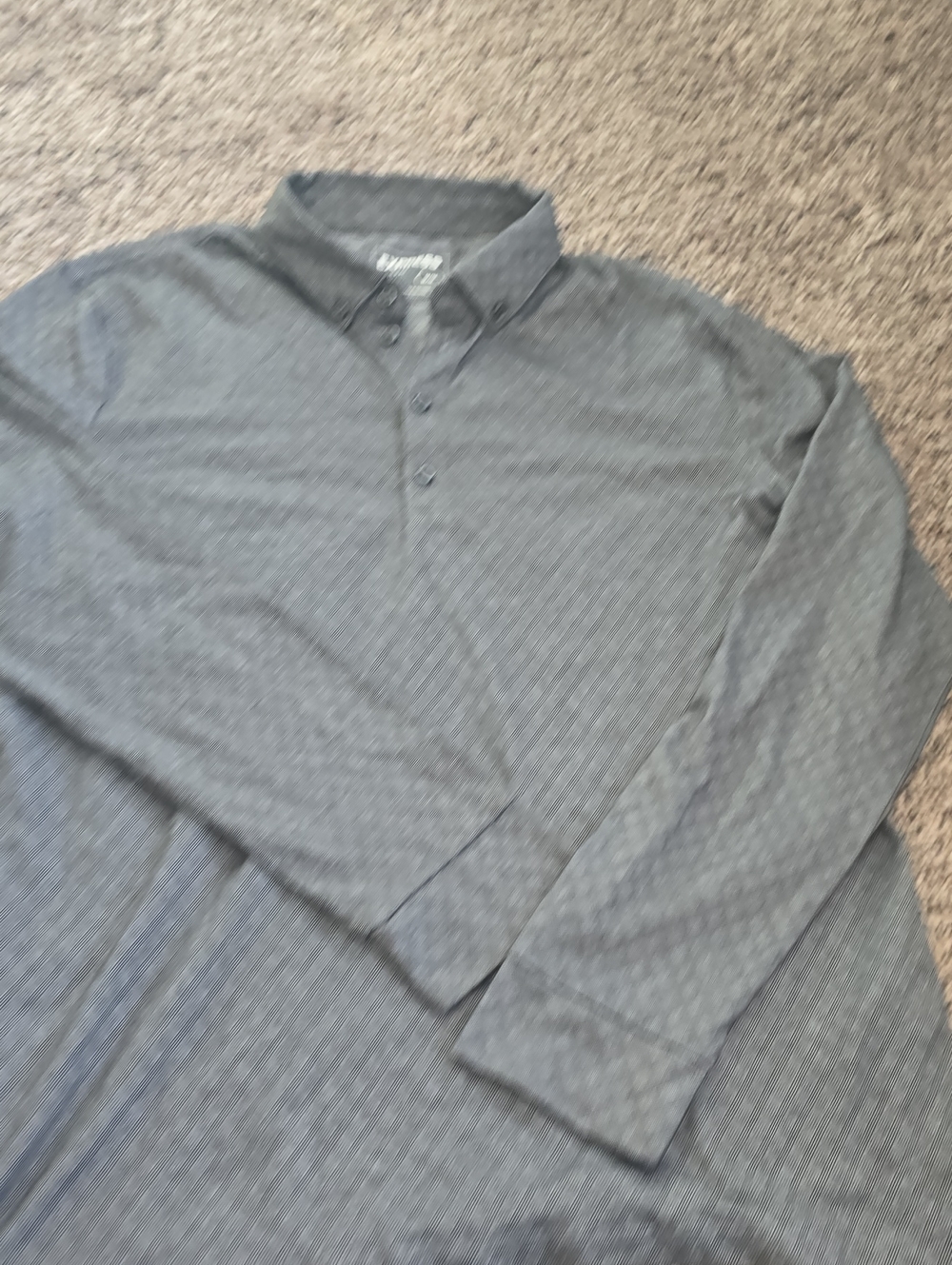 Express Long Sleeve Polo Shirt - Gray